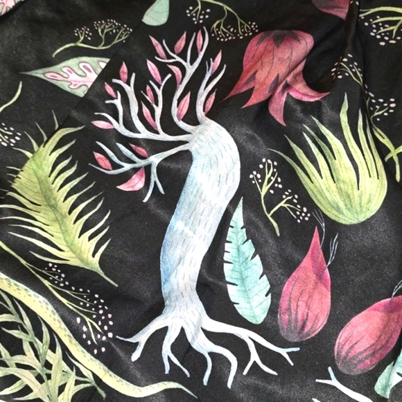 Floral Sleeveless Dress - Black and Green - Picture 14 of 14